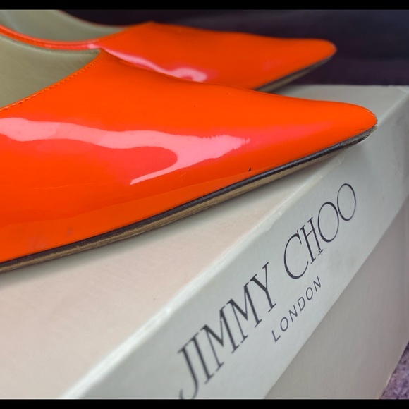 Jimmy Choo Abel Neon Flame Heels - Picture 5 of 7